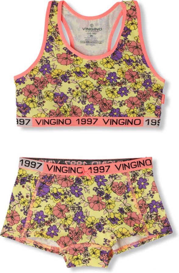 VINGINO Meisjes Nachtkleding G231-10 Neon Flower Set Oranje