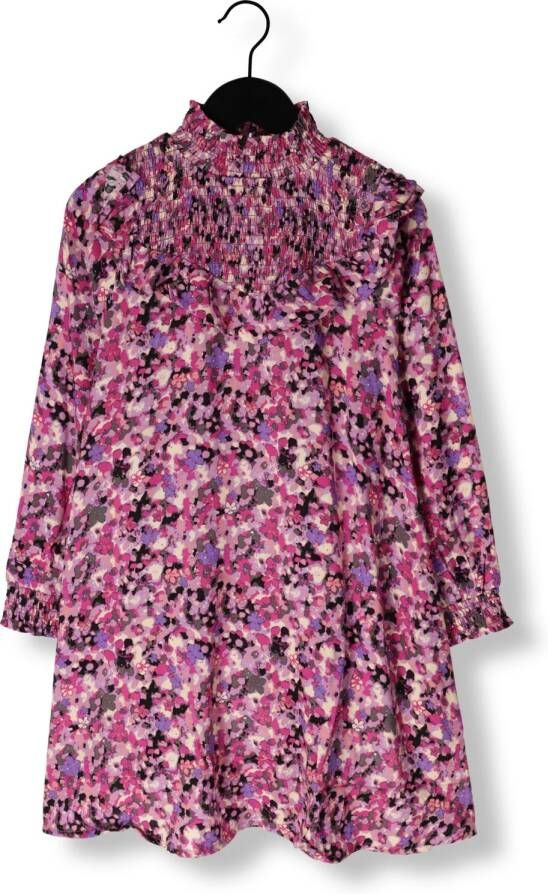 VINGINO gebloemde jurk Pia roze paars Meisjes Viscose Opstaande kraag Bloemen 104