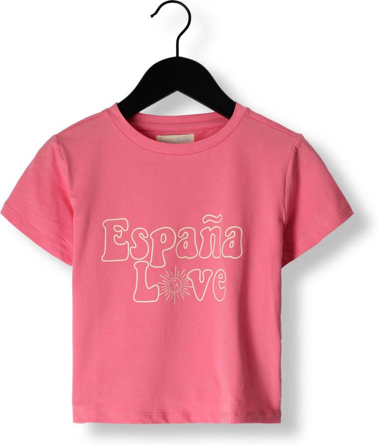 VINGINO x Senna Bellod T-shirt met tekst roze Meisjes Katoen Ronde hals 152