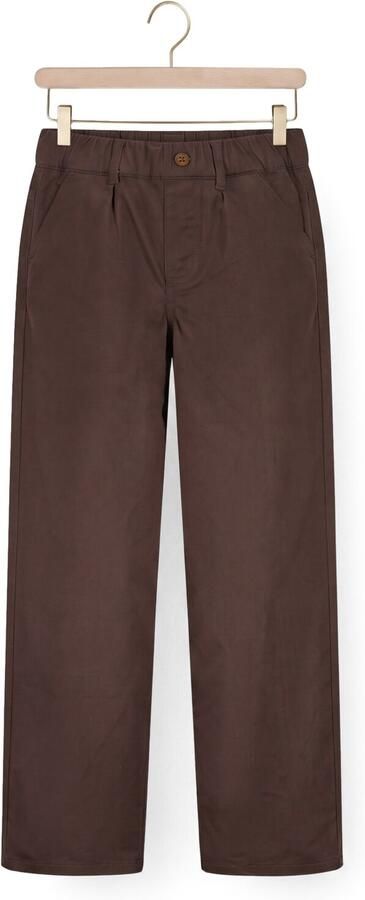 Vingino loose fit casual broek donkerbruin Jongens Stretchkatoen Effen - Foto 1