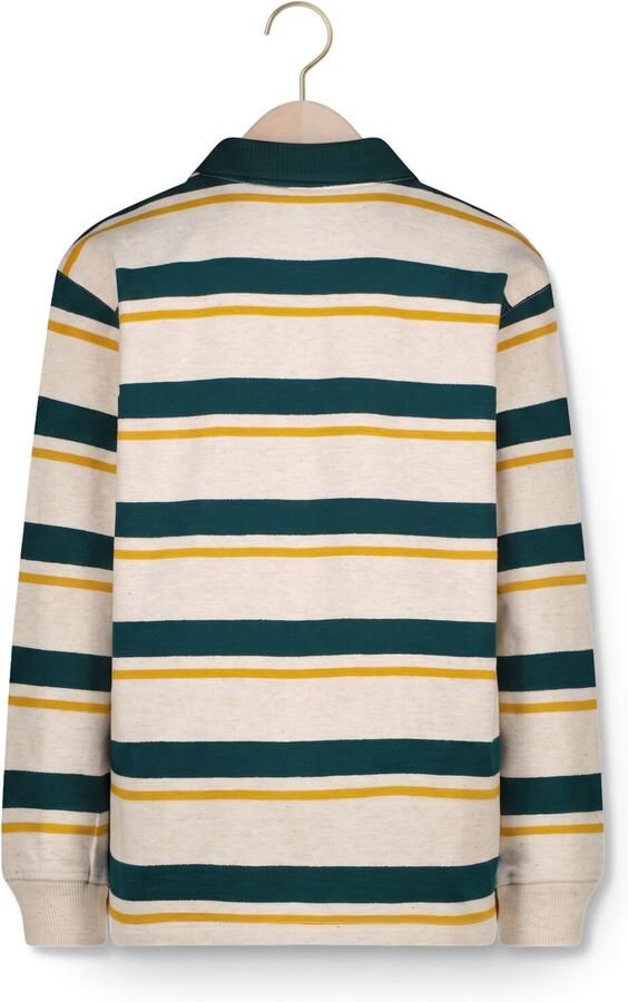 Vingino oversized gestreepte longsleeve beige groen geel Jongens Katoen Polokraag - Foto 3