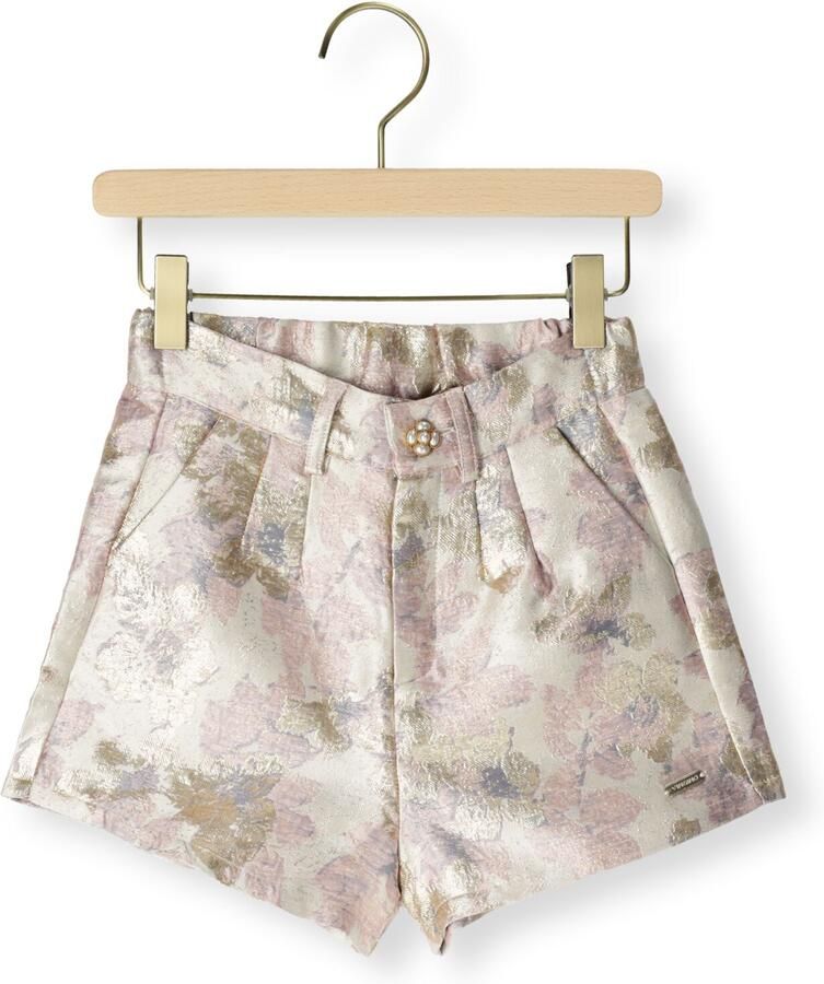Vingino regular gebloemde casual short beige