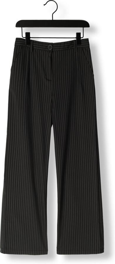 Vingino high waist straight fit broek Susie met krijtstreep zwart - Foto 3