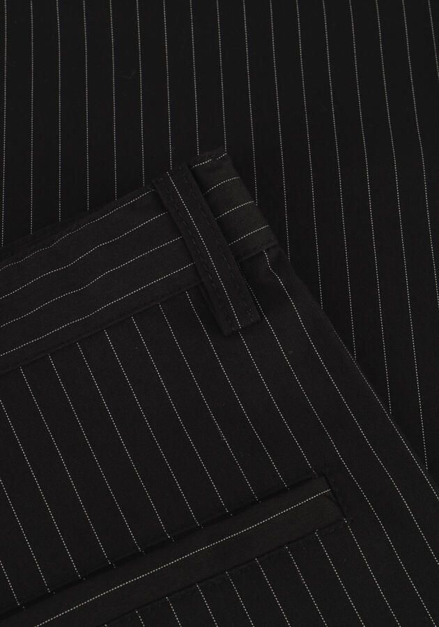 Vingino high waist straight fit broek Susie met krijtstreep zwart