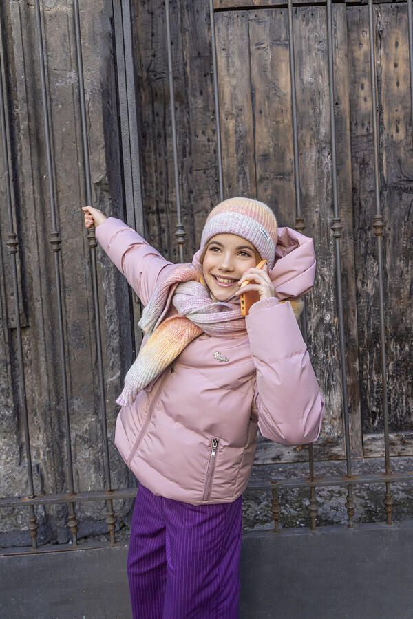 Vingino high waist straight fit broek Susie met krijtstreep zwart - Foto 2