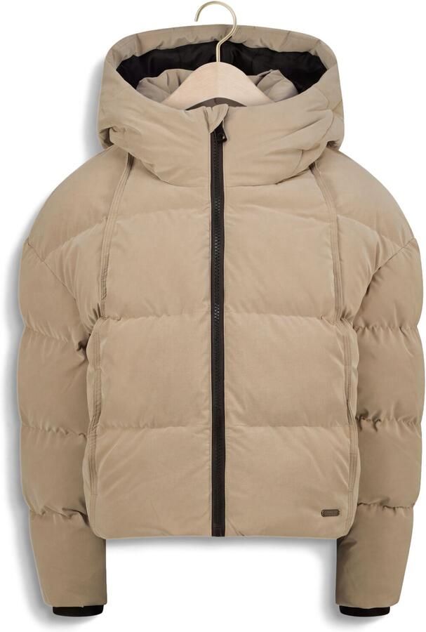 Vingino winterpufferjas taupe Bruin Meisjes Polyester Capuchon Effen
