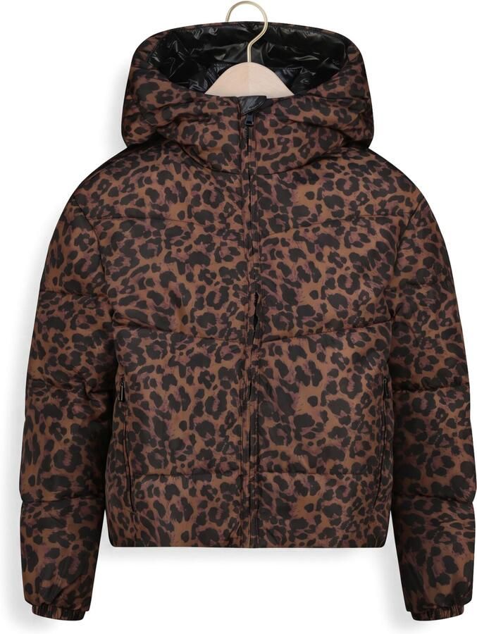 Vingino winterjas met panterprint bruin