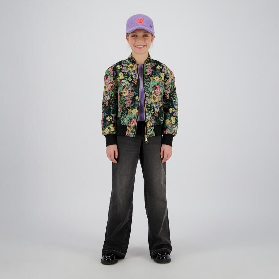 Vingino gebloemde jasje voor binnen zwart