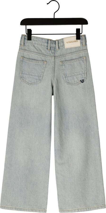 Vingino wide leg jeans wide leg jeans met hartjes light blue denim - Foto 4