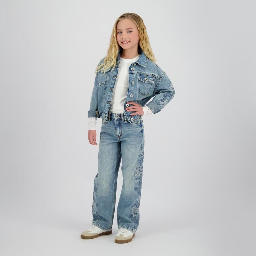 Vingino gebloemde wide leg jeans wide leg jeans medium blue denim - Foto 2
