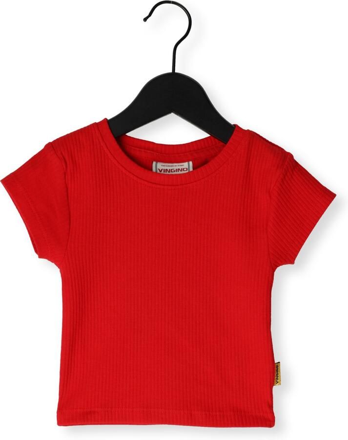 VINGINO Meisjes Tops & T-shirts Icon-crop Rib Tee Rood