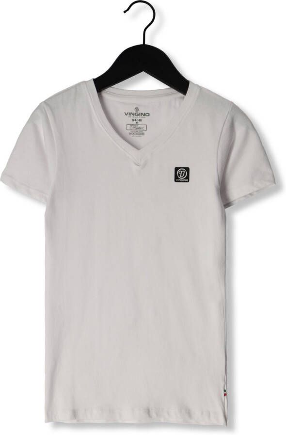 VINGINO T-shirt wit Jongens Stretchkatoen (duurzaam) V-hals 158 164