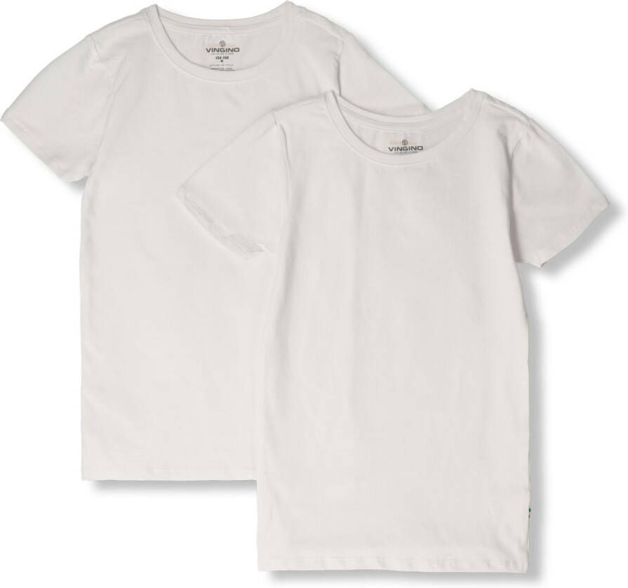VINGINO basic T-shirt set van 2 wit Jongens Stretchkatoen Ronde hals 110 116