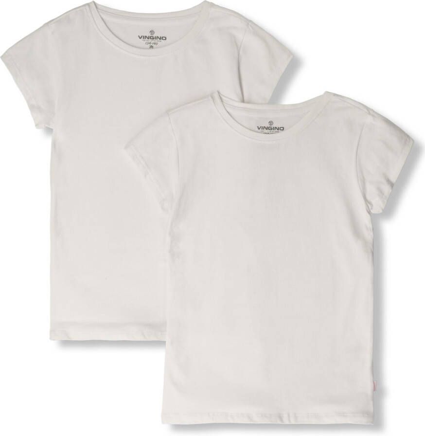 VINGINO T-shirt set van 2 wit Meisjes Stretchkatoen Ronde hals Effen 122 128