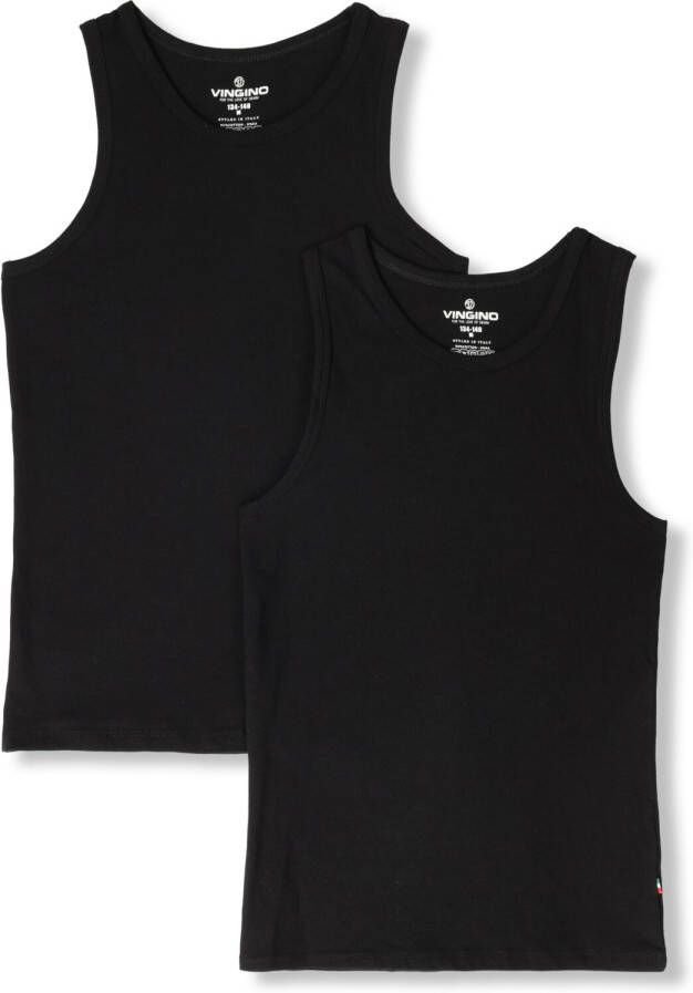 VINGINO hemd set van 2 zwart Jongens Stretchkatoen (duurzaam) Ronde hals 158 164