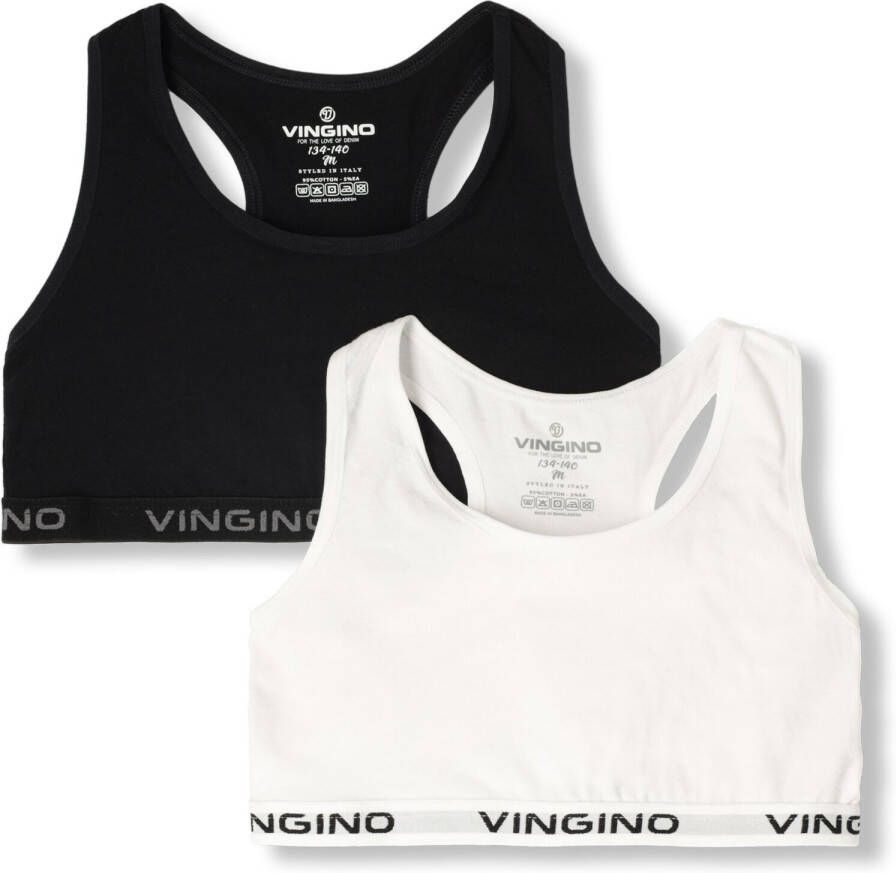 VINGINO bh top set van 2 zwart wit Meisjes Stretchkatoen (duurzaam) 110 116