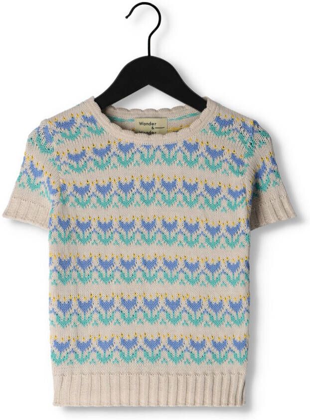 WANDER & WONDER Meisjes Tops & T-shirts Floral Knit Twin Set Creme