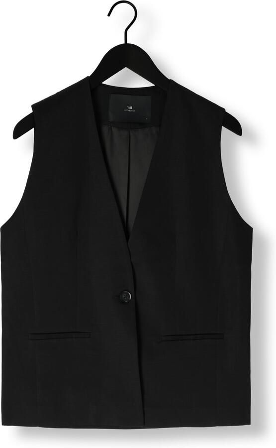 WITHBLACK Dames Blazers Wblselma Linen Waistcoat Zwart - Foto 3