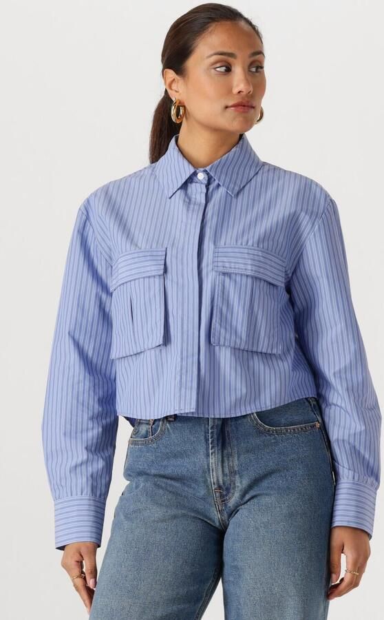 WITHBLACK Dames Blouses Wbllemon Ls Cropped Shirt Blauw