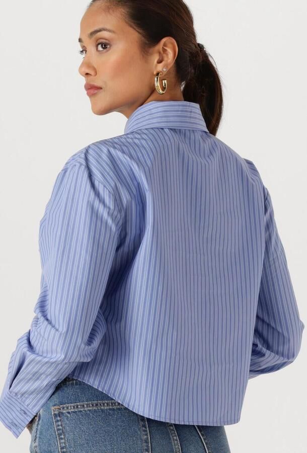 WITHBLACK Dames Blouses Wbllemon Ls Cropped Shirt Blauw - Foto 4