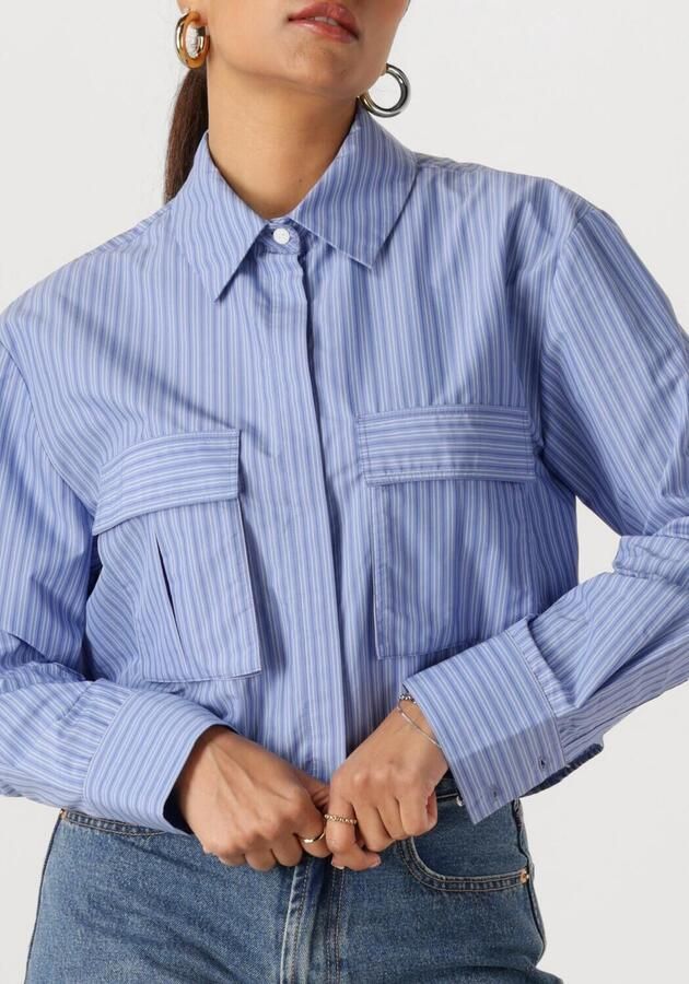 WITHBLACK Dames Blouses Wbllemon Ls Cropped Shirt Blauw - Foto 3