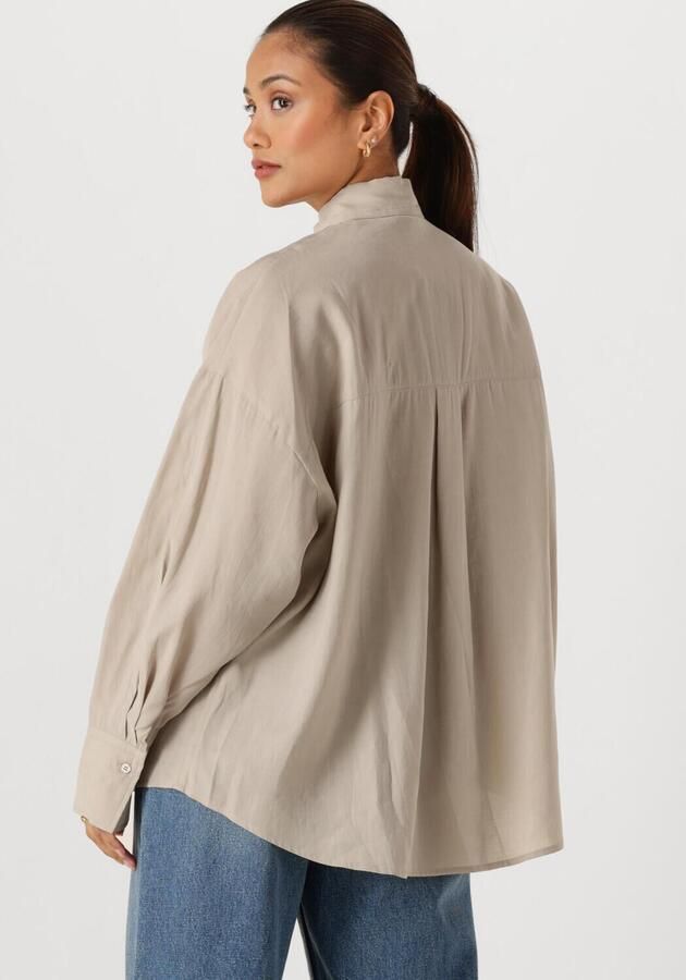 WITHBLACK Dames Blouses Wblmarleen Ls Oversized Shirt Zand - Foto 3