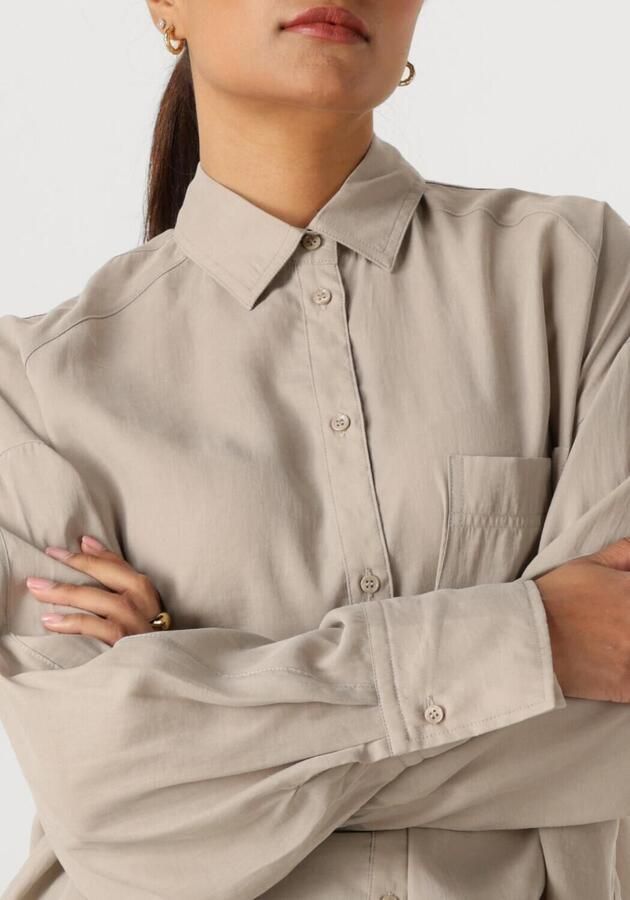 WITHBLACK Dames Blouses Wblmarleen Ls Oversized Shirt Zand - Foto 4