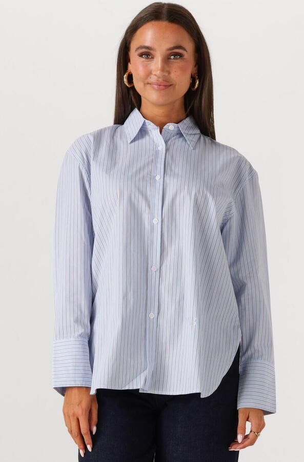 WITHBLACK Dames Blouses Wblnoa Ls Striped Shirt Lichtblauw