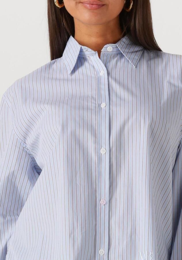 WITHBLACK Dames Blouses Wblnoa Ls Striped Shirt Lichtblauw - Foto 3