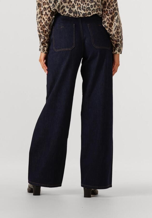 WITHBLACK Dames Broeken Wblmila Hw Wide Denim Pant Donkerblauw