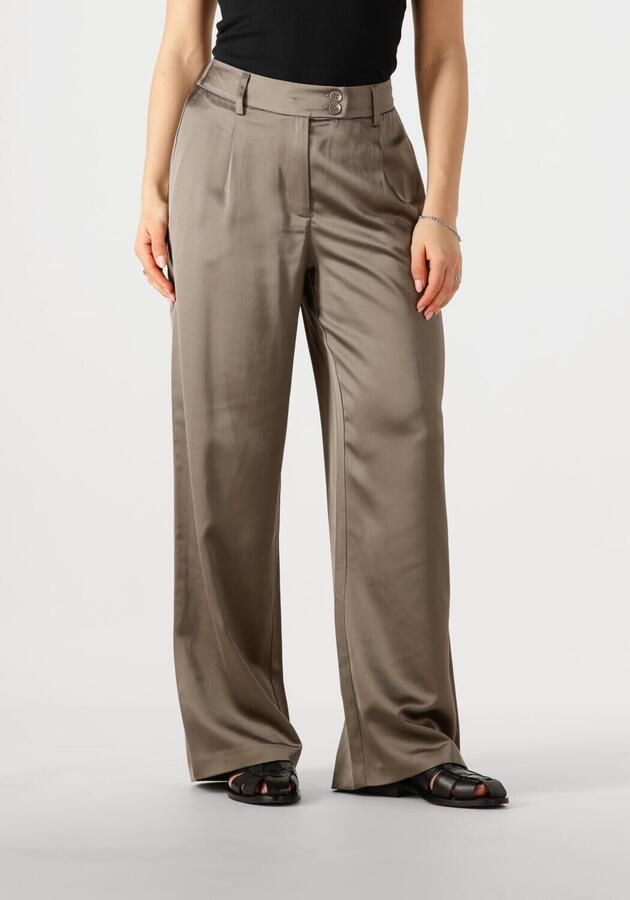 WITHBLACK Dames Broeken Wblmilan Sateen Wide Pant Taupe - Foto 4