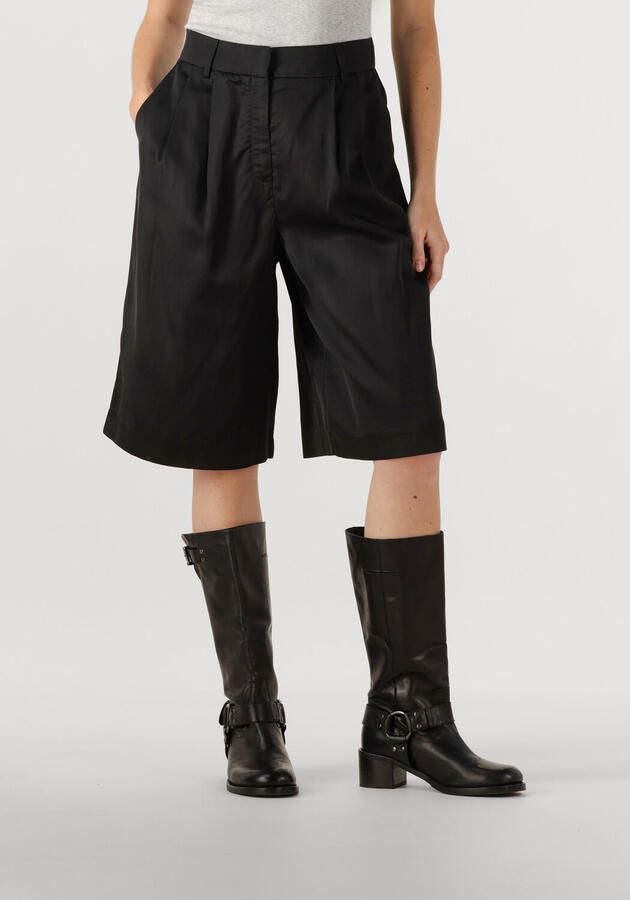 WITHBLACK Dames Broeken Wblselma Wide Linen Bermuda Zwart - Foto 3