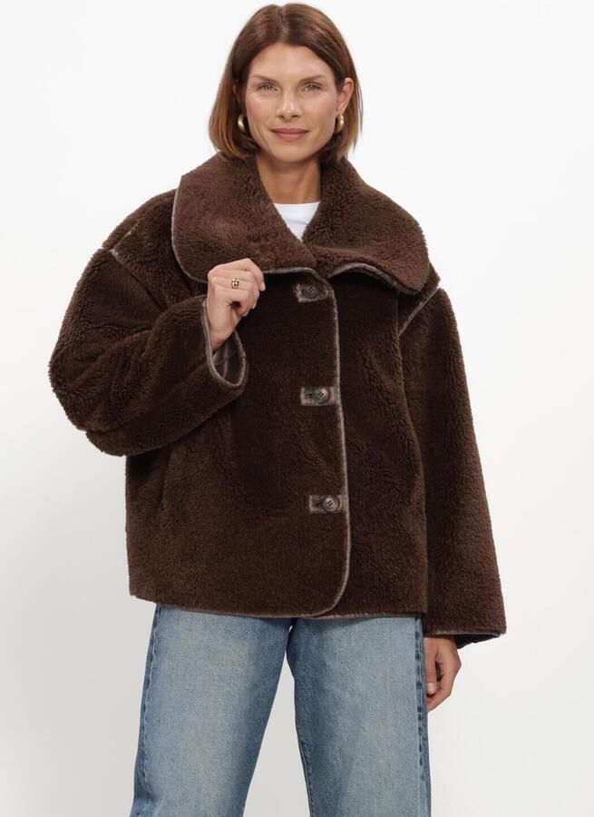 WITHBLACK Dames Jassen Wbldajana Pile Jacket Bruin