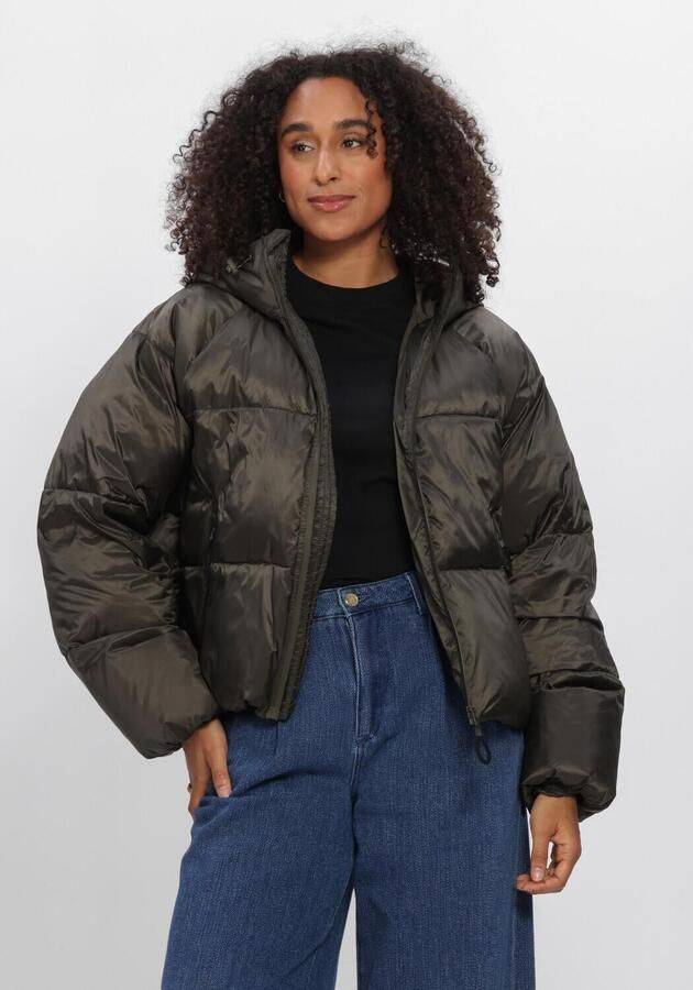 WITHBLACK Dames Jassen Wblemma Short Down Puffer Jkt Khaki