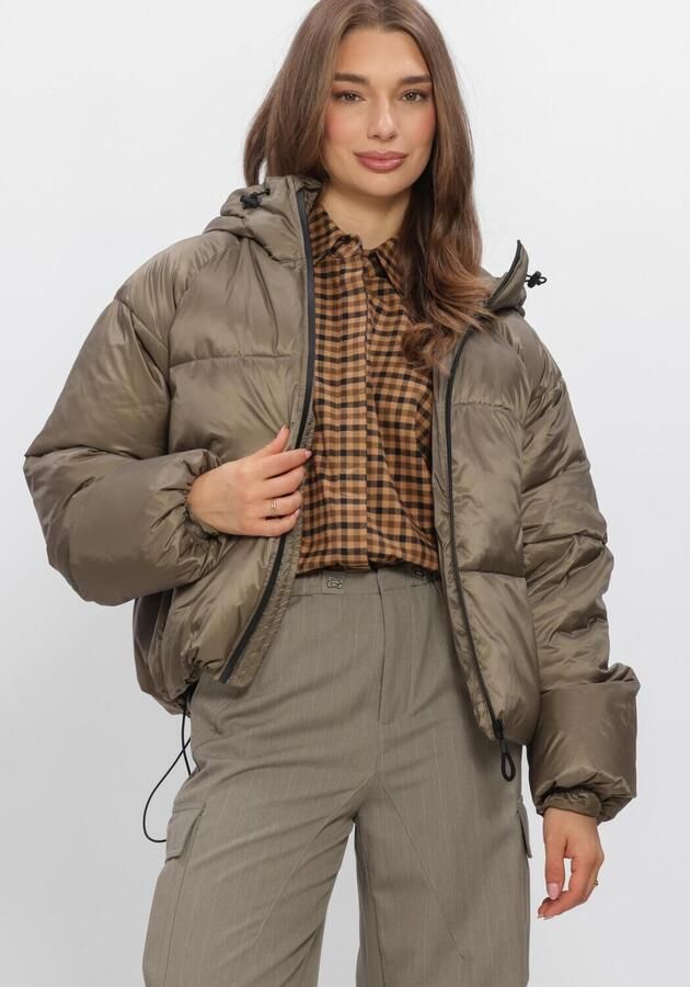 WITHBLACK Dames Jassen Wblemma Short Down Puffer Jkt Khaki - Foto 3