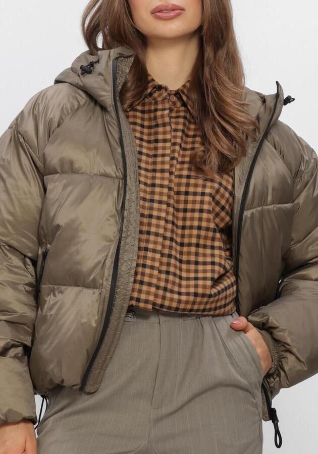 WITHBLACK Dames Jassen Wblemma Short Down Puffer Jkt Khaki - Foto 4
