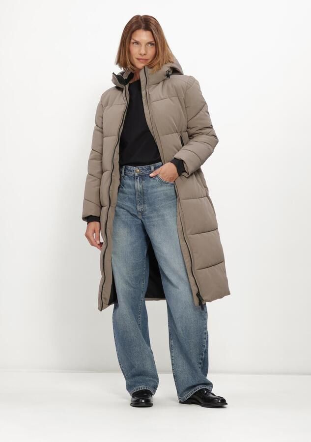 WITHBLACK Dames Jassen Wblglorian Long Puffer Coat Taupe