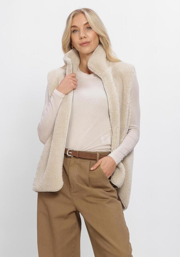 WITHBLACK Dames Jassen Wblpernille Pile Waistcoat Beige