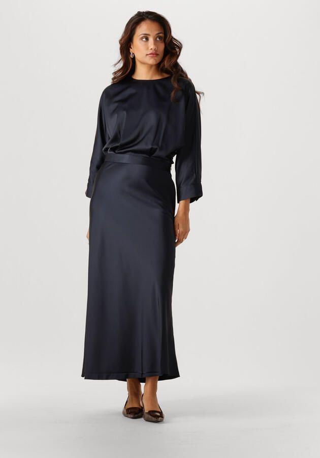 WITHBLACK Dames Jurken Wbldagmar Sateen Dress Donkerblauw - Foto 4