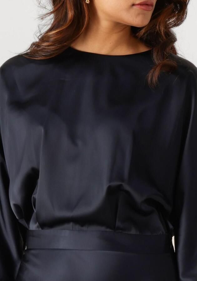 WITHBLACK Dames Jurken Wbldagmar Sateen Dress Donkerblauw - Foto 2
