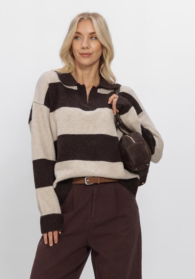 WITHBLACK Dames Truien & Vesten Wbliza Ls Henley Pullover Bruin