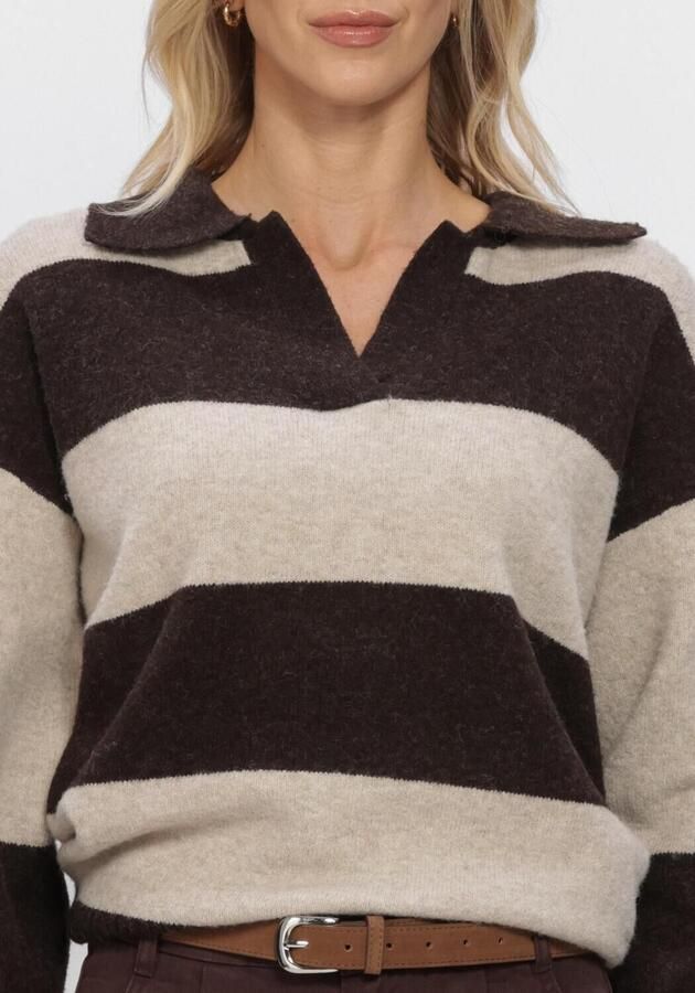 WITHBLACK Dames Truien & Vesten Wbliza Ls Henley Pullover Bruin - Foto 4