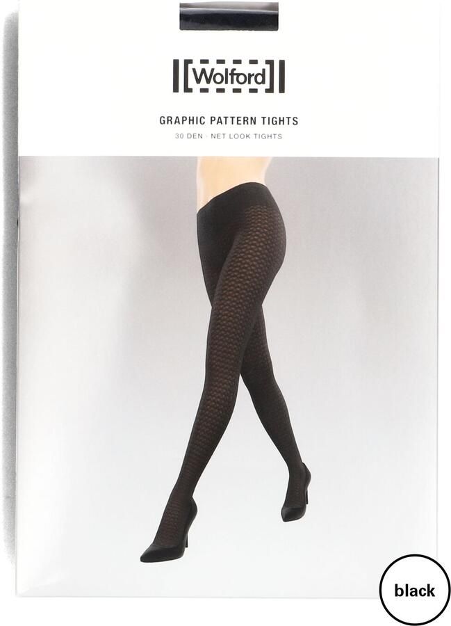 WOLFORD Dames Beenmode Graphic Pattern Tights Zwart - Foto 3
