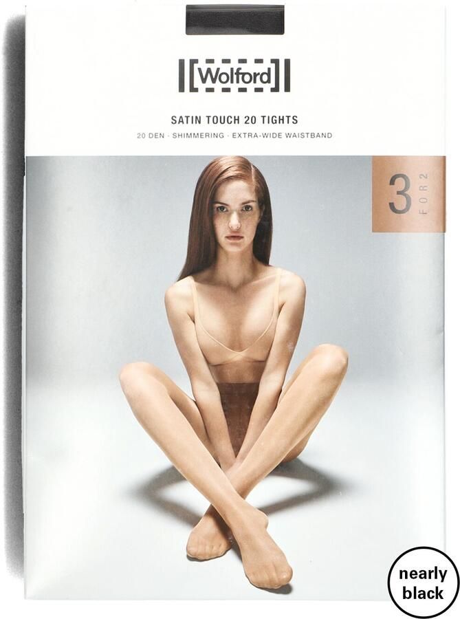 WOLFORD Dames Beenmode Satin Touch 20 Tights 3 Pack Zwart