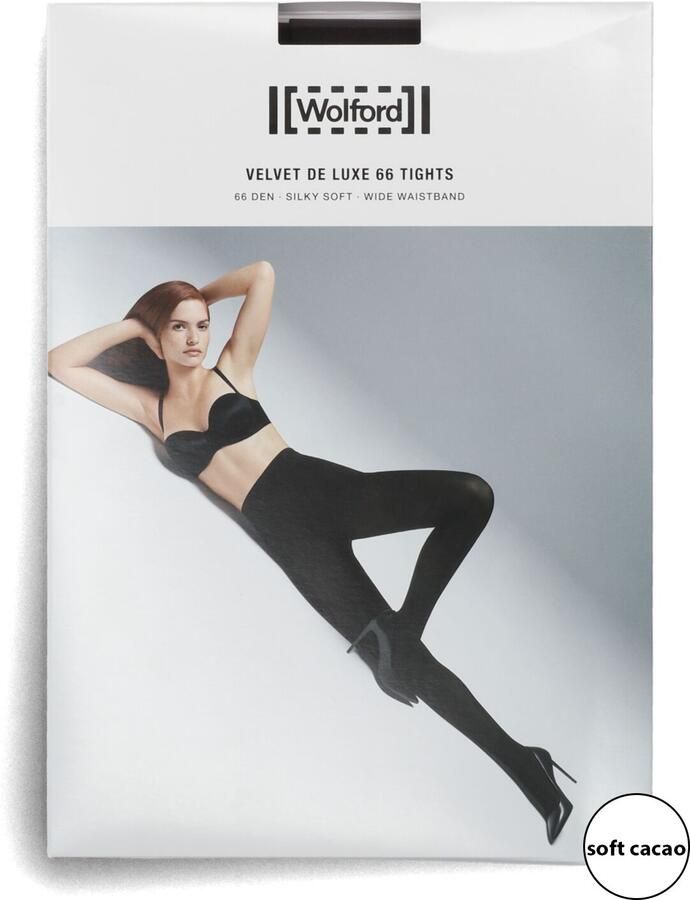 WOLFORD Dames Beenmode Velvet Deluxe 66 Bruin