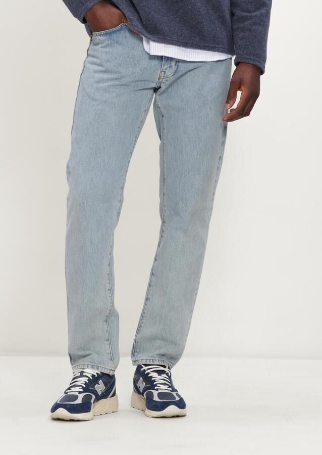 Woodbird Heren Straight Leg Blauwe Jeans Blue Heren