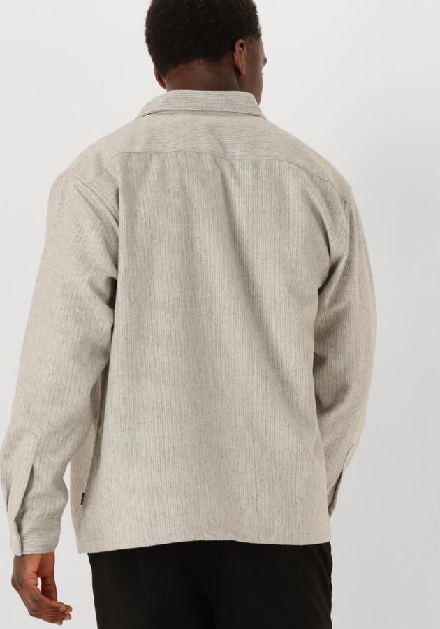 WOODBIRD Heren Overhemden Buzo Wool Shirt Lichtgrijs - Foto 3