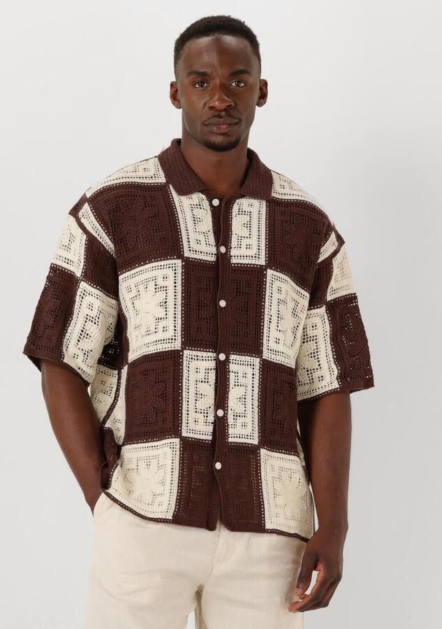 WOODBIRD Heren Overhemden Wbbanks Crochet Knit Bruin - Foto 4