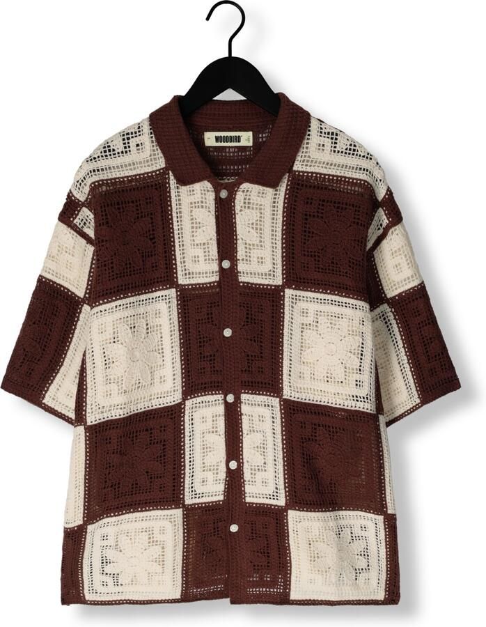 WOODBIRD Heren Overhemden Wbbanks Crochet Knit Bruin