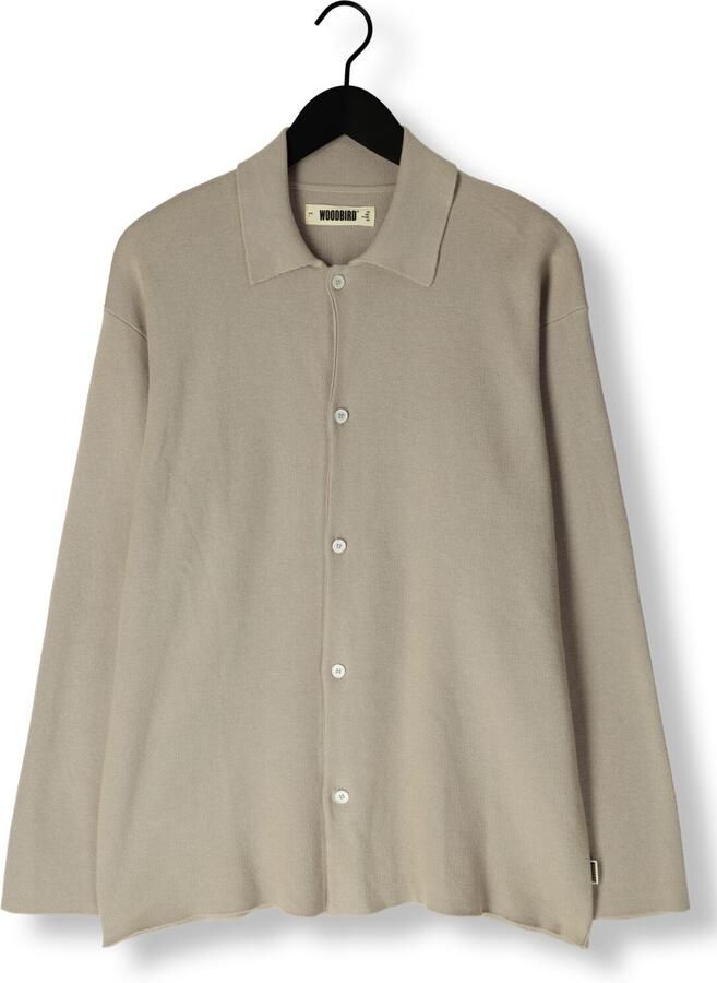 Woodbird Casual Base Knit Heren Overhemd Beige Heren